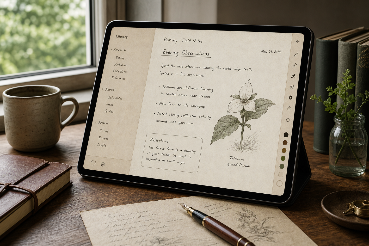 Harbor Notes app on a tablet